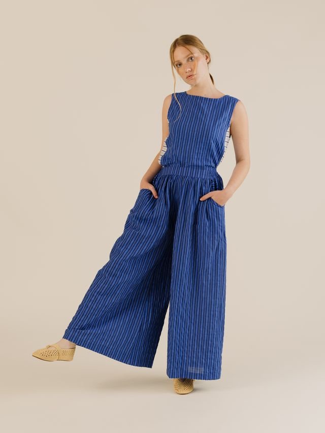 Sideline Anna Trousers Cobalt Stripe - Steranko Clothing Manchester