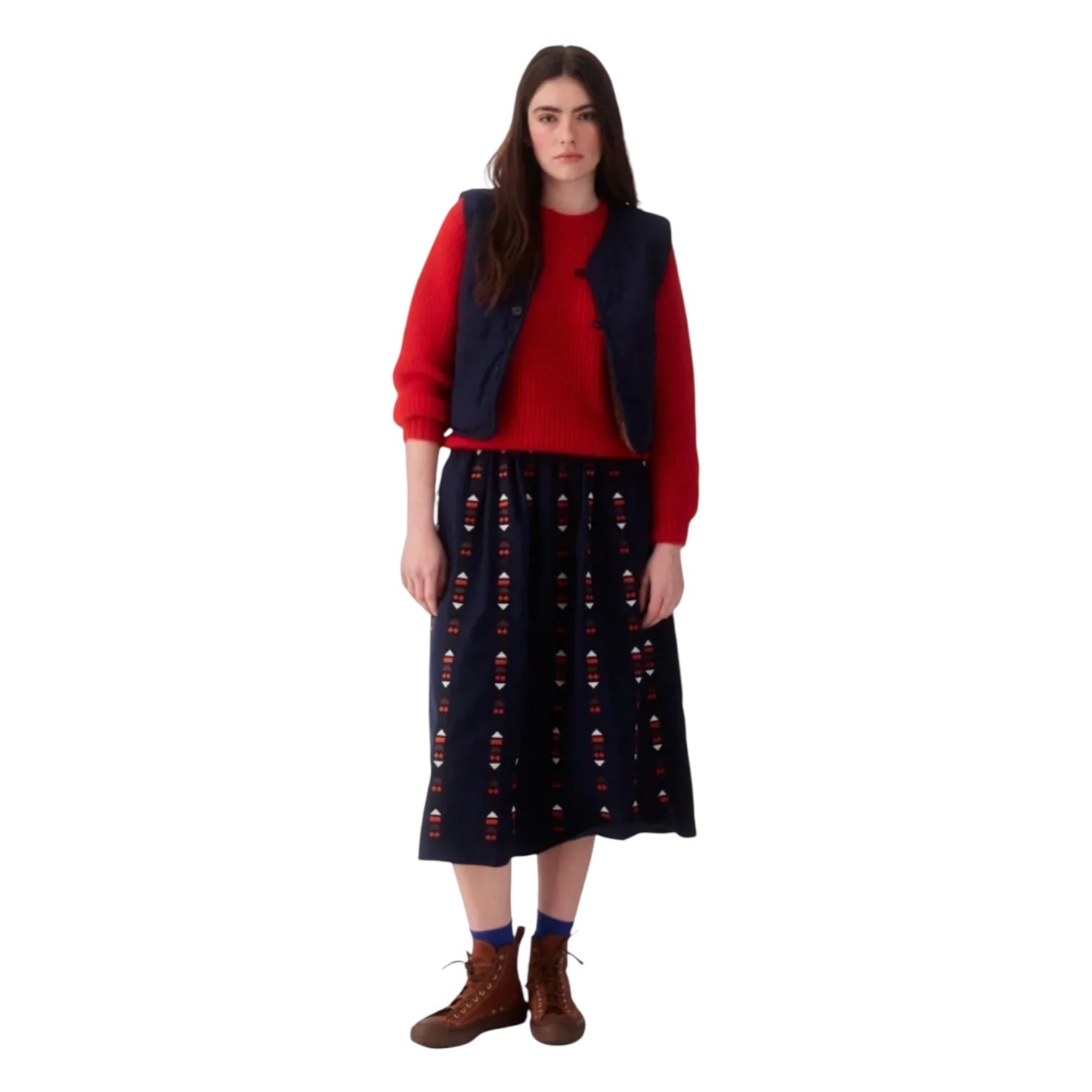 Sideline Ash Skirt Indigo Embroidered - Steranko Clothing Manchester