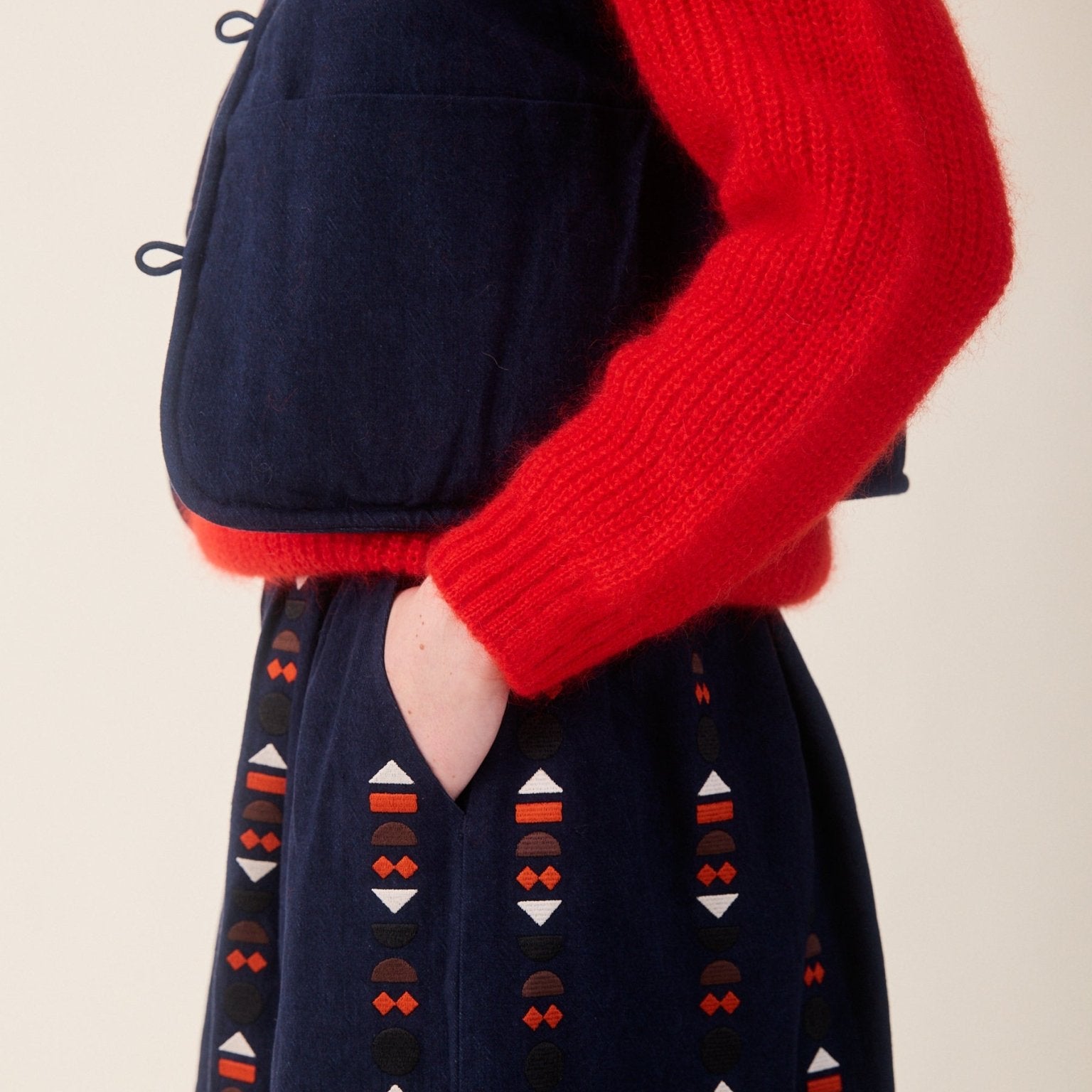 Sideline Ash Skirt Indigo Embroidered - Steranko Clothing Manchester