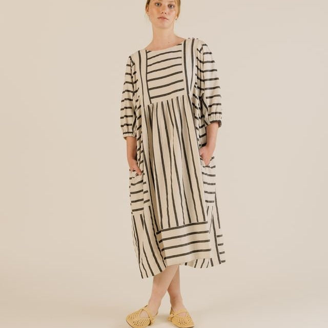 Sideline Betsy Dress Off White Stripe - Steranko Clothing Manchester