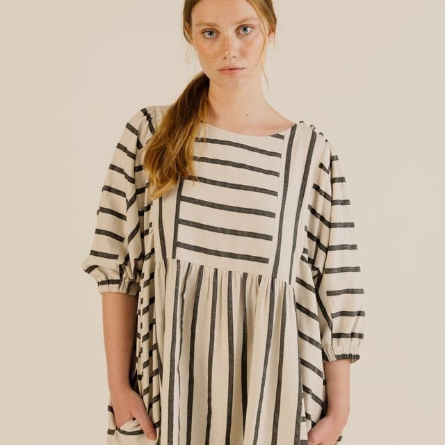 Sideline Betsy Dress Off White Stripe - Steranko Clothing Manchester