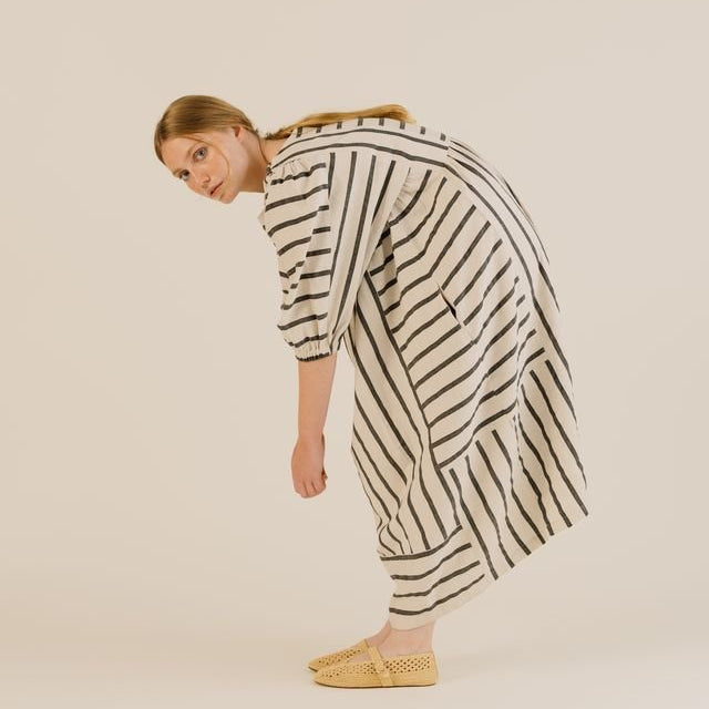 Sideline Betsy Dress Off White Stripe - Steranko Clothing Manchester