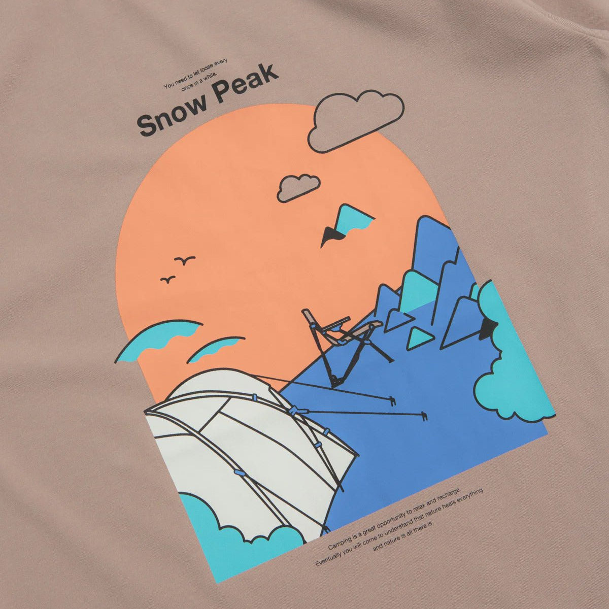 Snow Peak Camping Graphic Tee Beige - Steranko Clothing Manchester