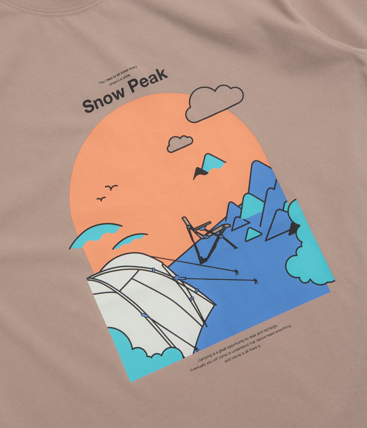 Snow Peak Camping Graphic Tee Beige - Steranko Clothing Manchester