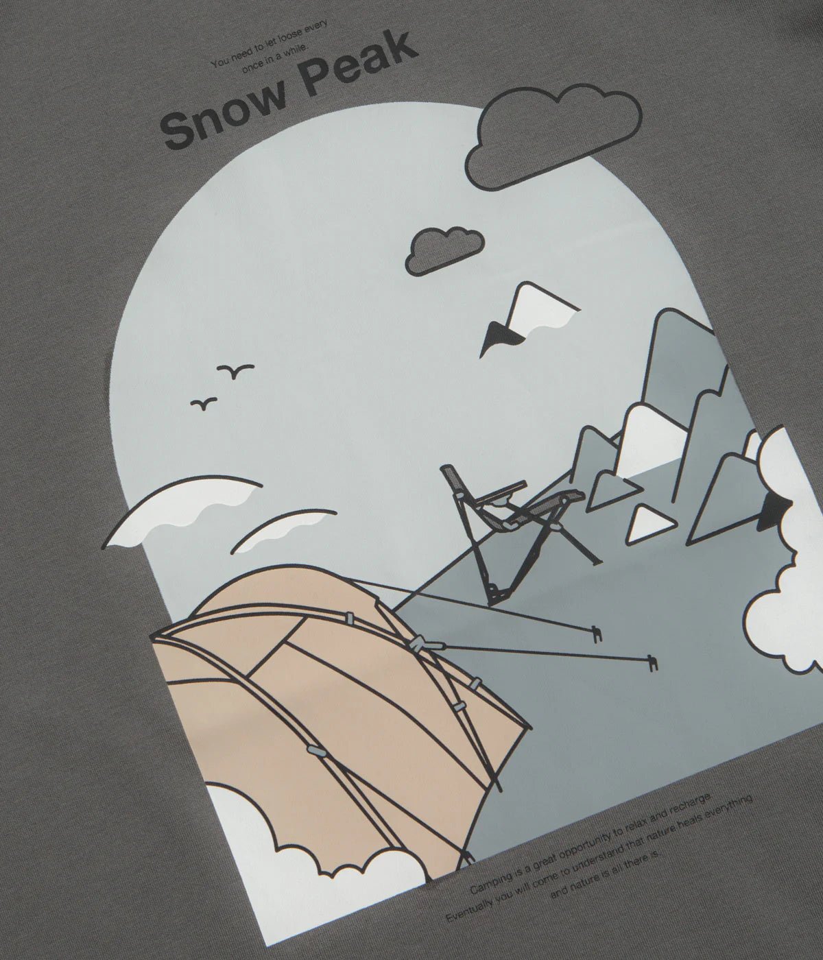 Snow Peak Camping Graphic Tee Grey - Steranko Clothing Manchester