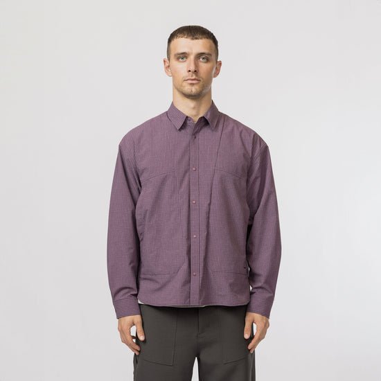 Snow Peak Kasuri Ripstop Shirt Dark Purple - Steranko Clothing Manchester