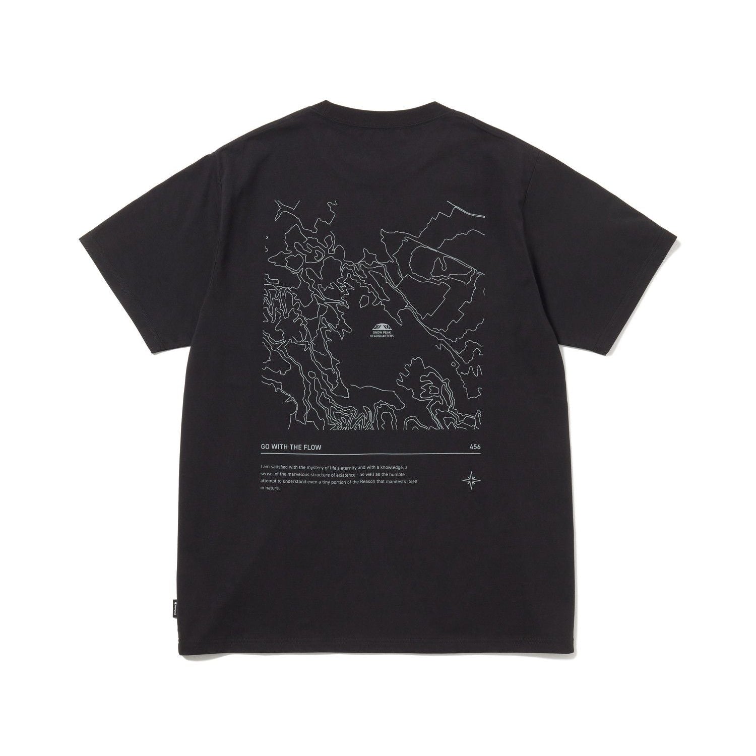 Snow Peak Topographic T-Shirt Black - Steranko Clothing Manchester