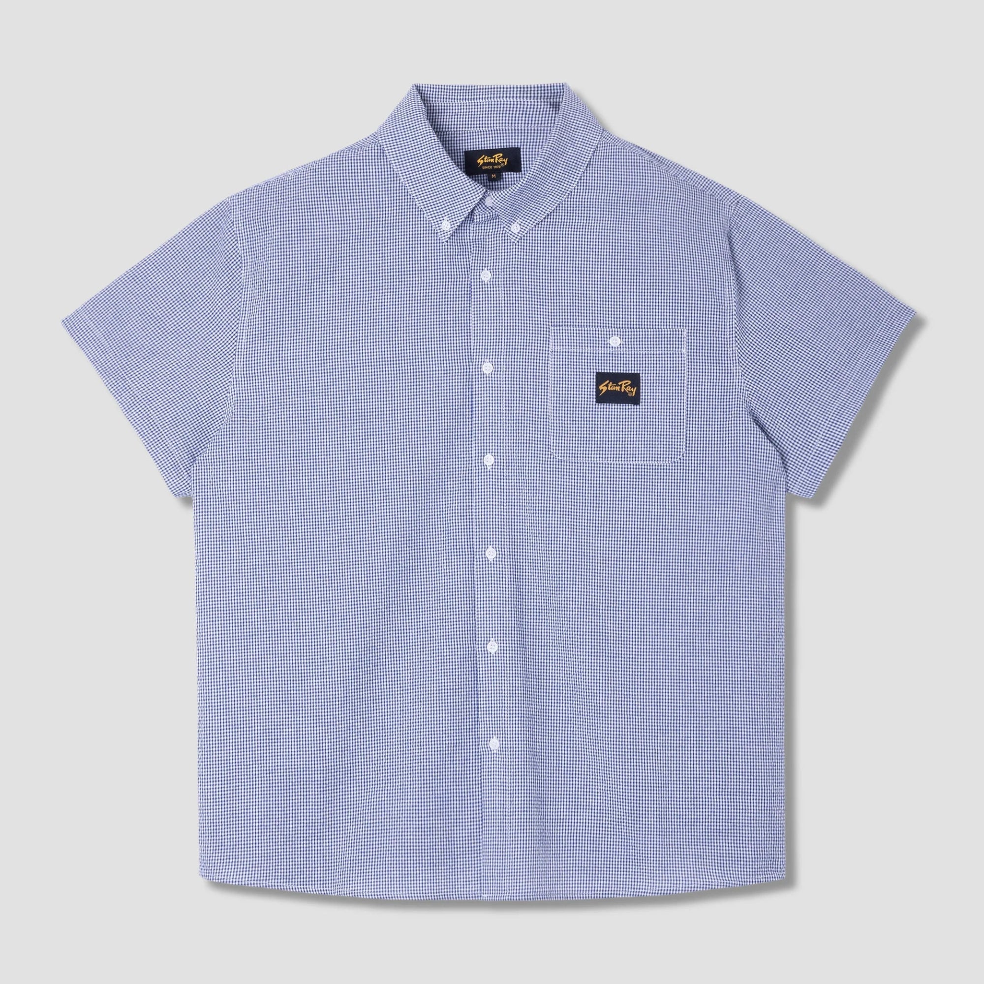 Stan Ray S/S Flannel Shirt Blue Gingham - Steranko Clothing Manchester