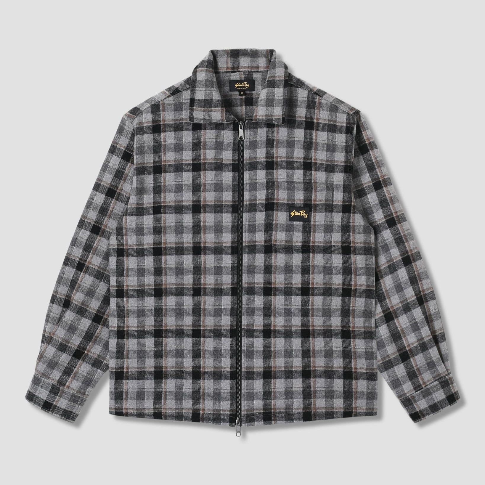 Stan Ray Zip Shirt Charcoal Plaid - Steranko Clothing Manchester