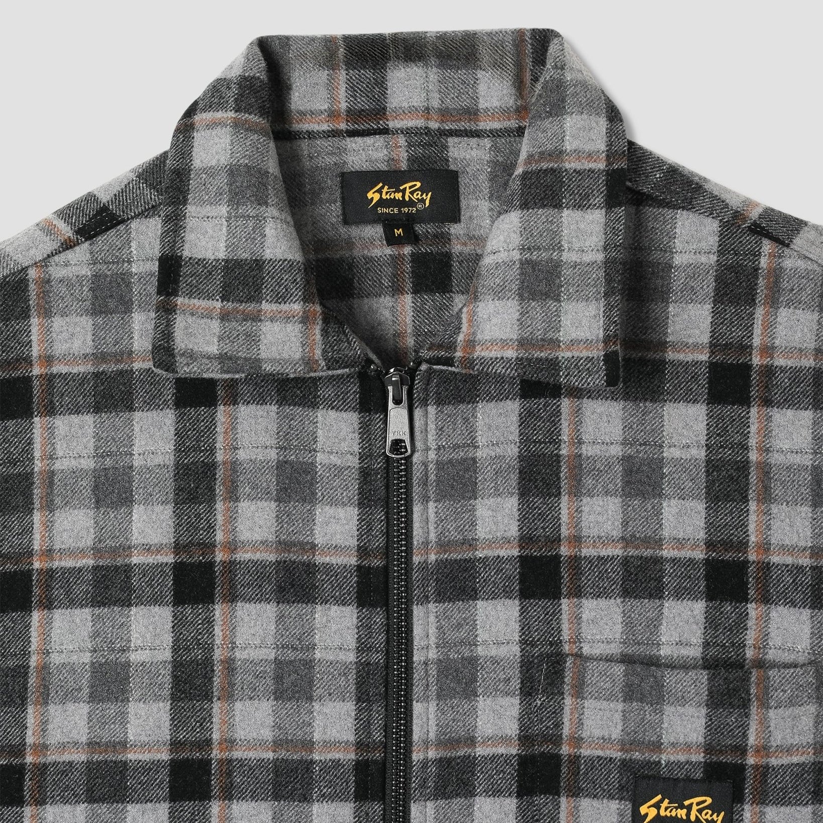 Stan Ray Zip Shirt Charcoal Plaid - Steranko Clothing Manchester