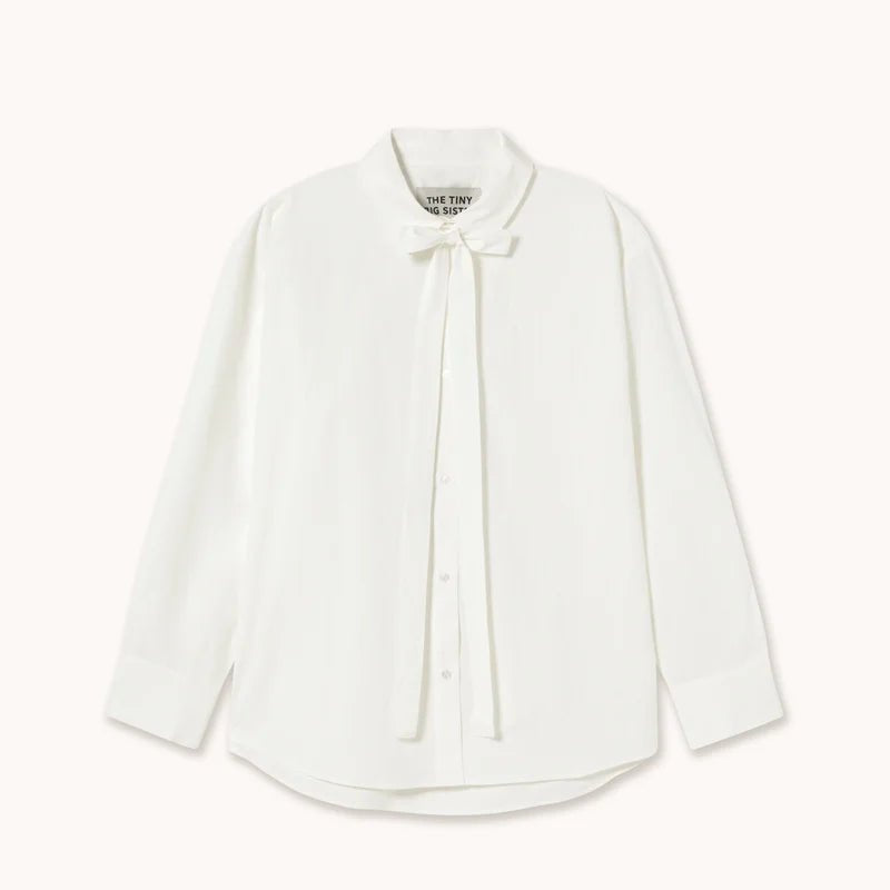 The Tiny Big Sister Bow Neck Shirt Off White - Steranko Clothing Manchester