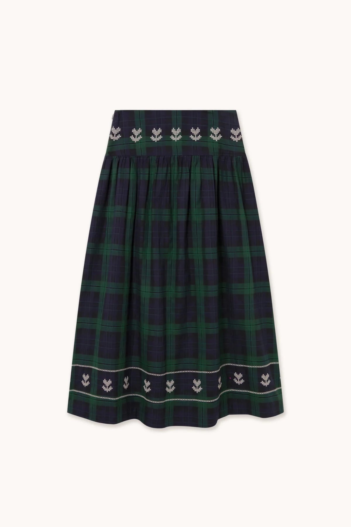 The Tiny Big Sister Embroidered Check Skirt Navy/Dark Green - Steranko Clothing Manchester
