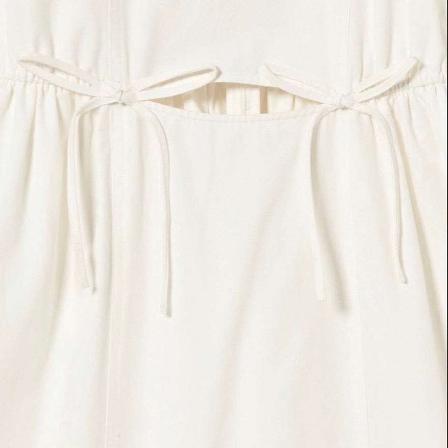 The Tiny Big Sister Puff Sleeves Midi Dress Off White - Steranko Clothing Manchester