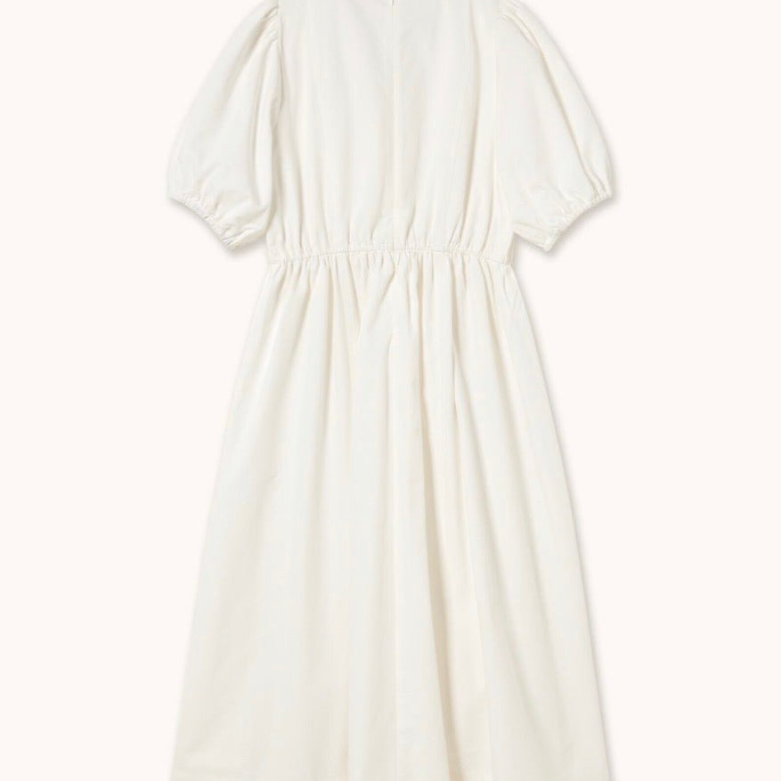 The Tiny Big Sister Puff Sleeves Midi Dress Off White - Steranko Clothing Manchester