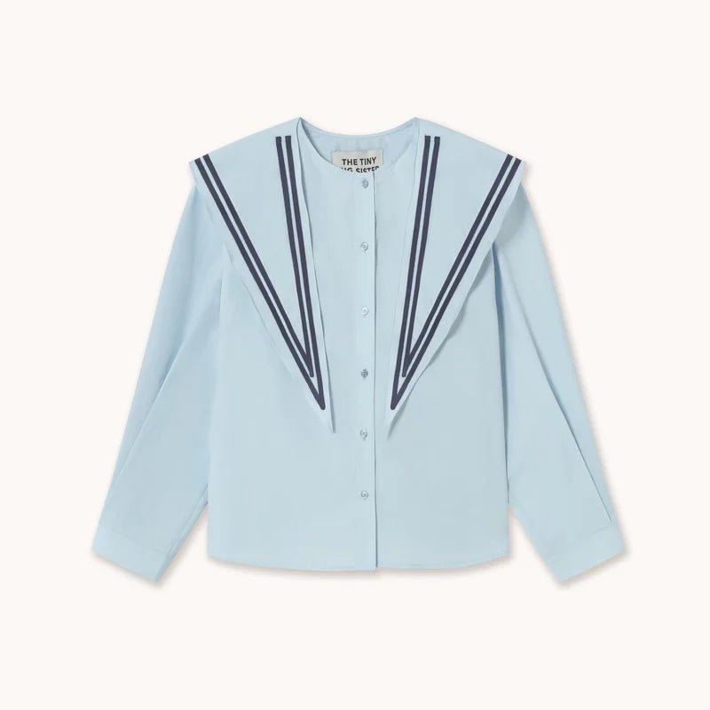 The Tiny Big Sister Scarf Neck Blouse Pretty Blue - Steranko Clothing Manchester