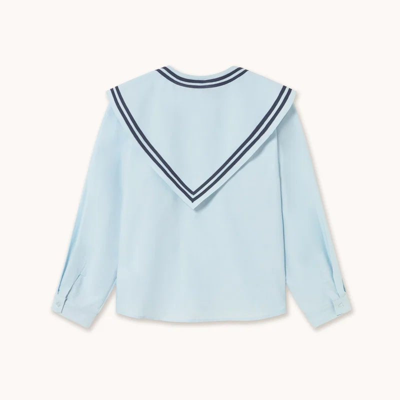 The Tiny Big Sister Scarf Neck Blouse Pretty Blue - Steranko Clothing Manchester