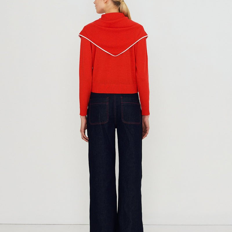 The Tiny Big Sister Scarf Neck Lara Cardigan Dark Red - Steranko Clothing Manchester