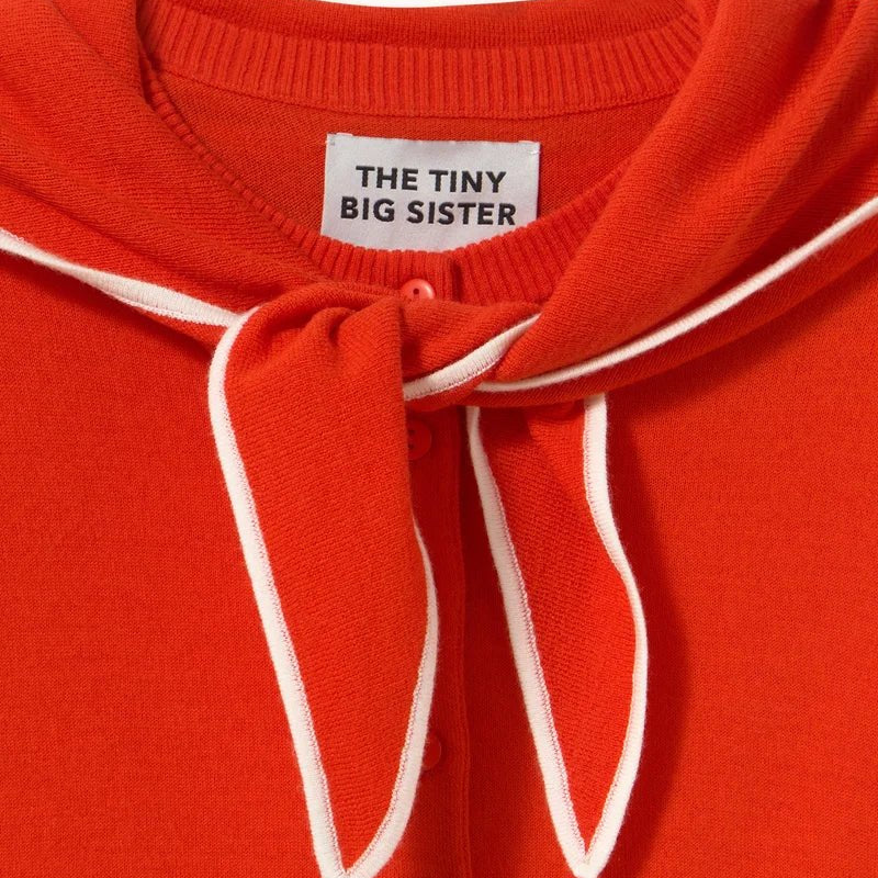 The Tiny Big Sister Scarf Neck Lara Cardigan Dark Red - Steranko Clothing Manchester