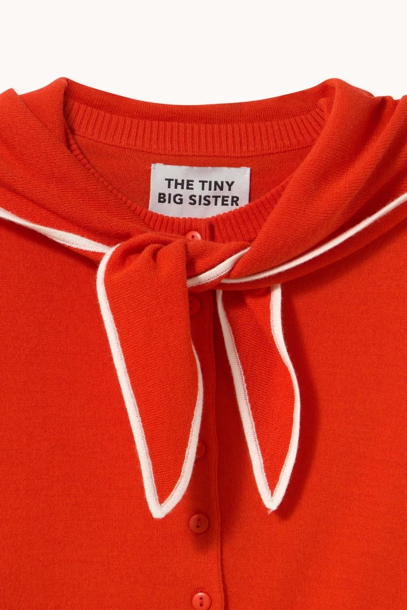 The Tiny Big Sister Scarf Neck Lara Cardigan Dark Red - Steranko Clothing Manchester