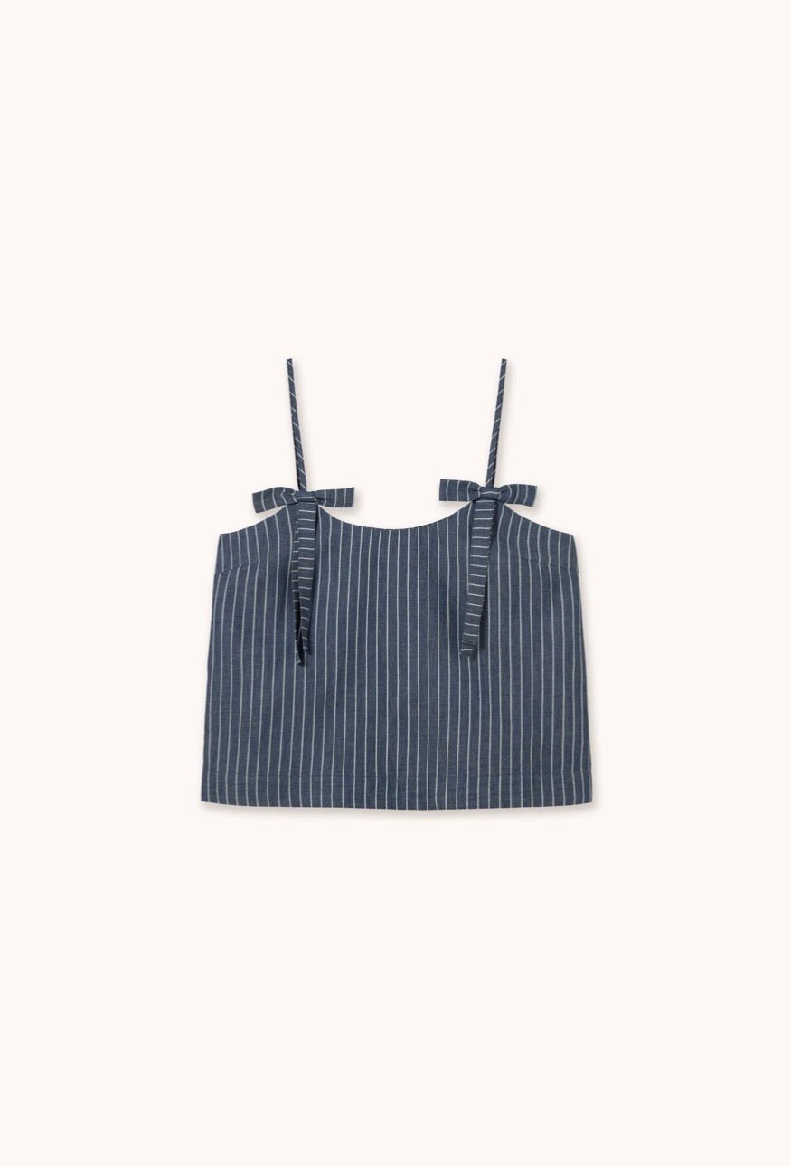 The Tiny Big Sister Striped Straps Top Light Navy - Steranko Clothing Manchester