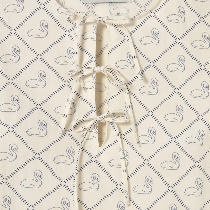 The Tiny Big Sister Swans Puff Sleeves Dress Light Cream - Steranko Clothing Manchester