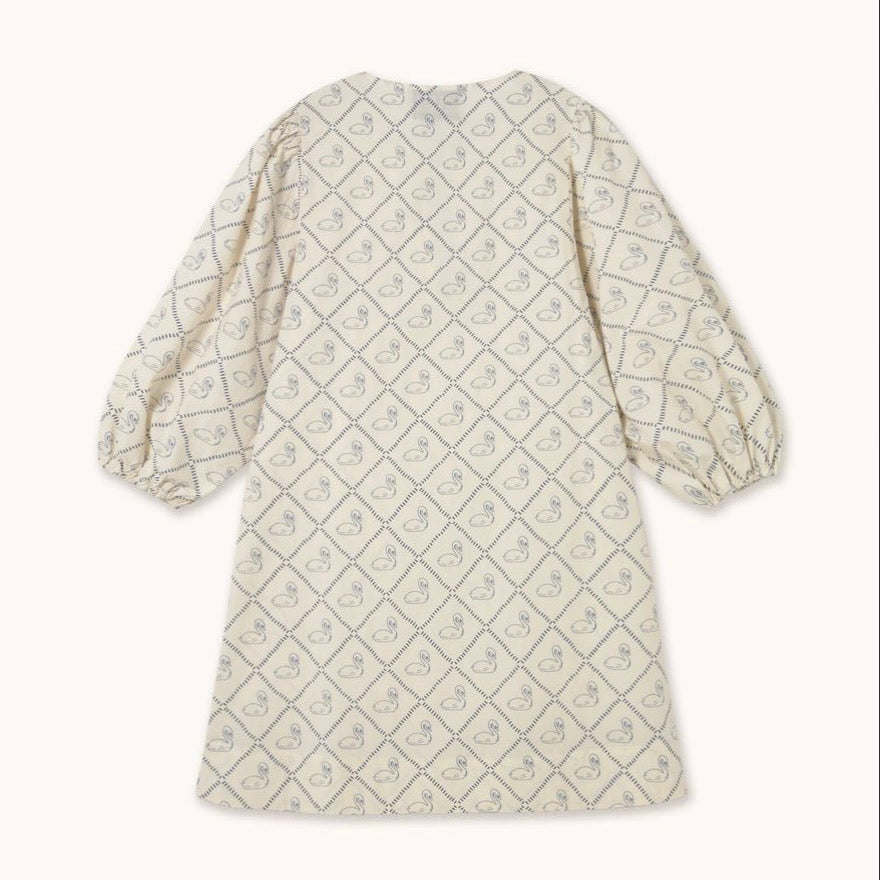 The Tiny Big Sister Swans Puff Sleeves Dress Light Cream - Steranko Clothing Manchester