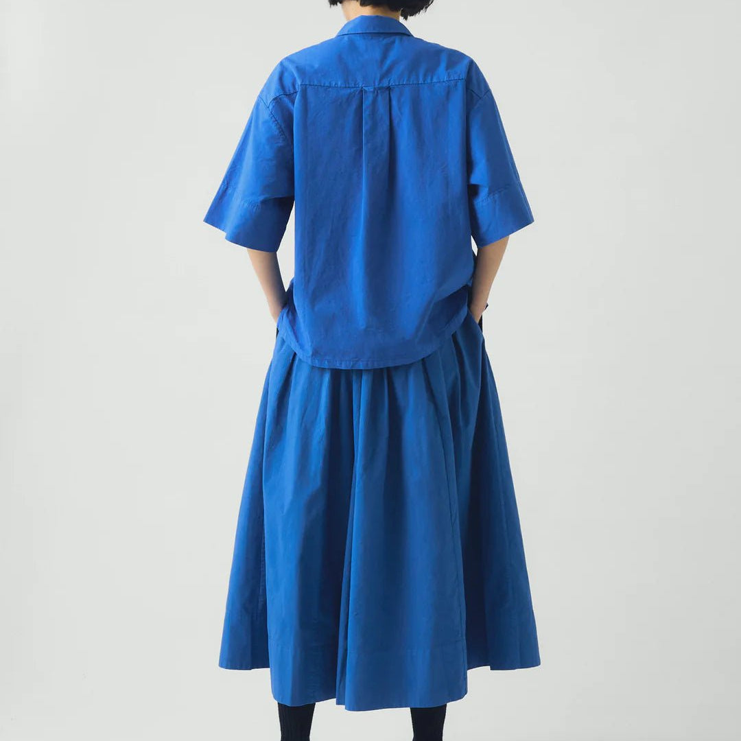 Toast Cotton Linen Poplin Shirt Enamel Blue - Steranko Clothing Manchester