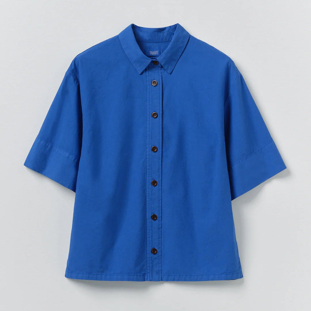 Toast Cotton Linen Poplin Shirt Enamel Blue - Steranko Clothing Manchester
