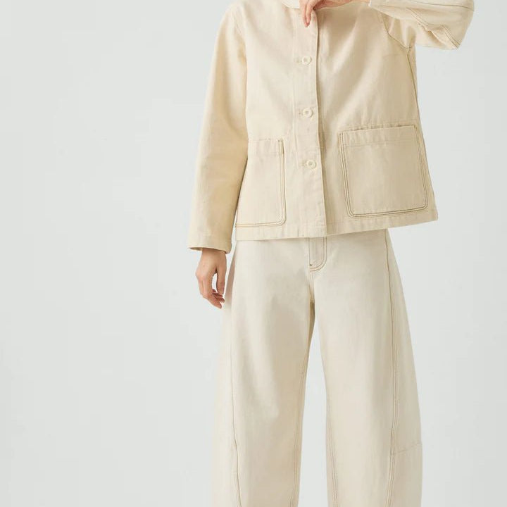 Toast Hal Denim Workwear Jacket Ecru - Steranko Clothing Manchester