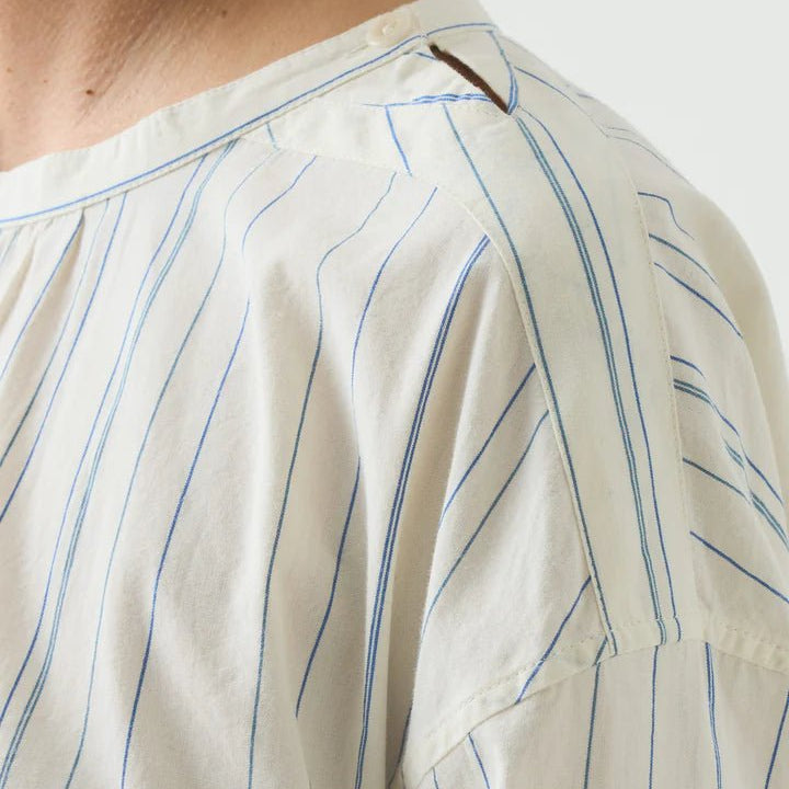 Toast Irregular Stripe Gathered Smock Top Cobalt - Steranko Clothing Manchester