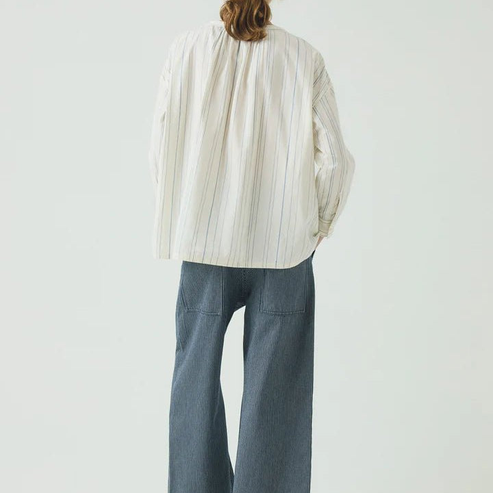 Toast Irregular Stripe Gathered Smock Top Cobalt - Steranko Clothing Manchester