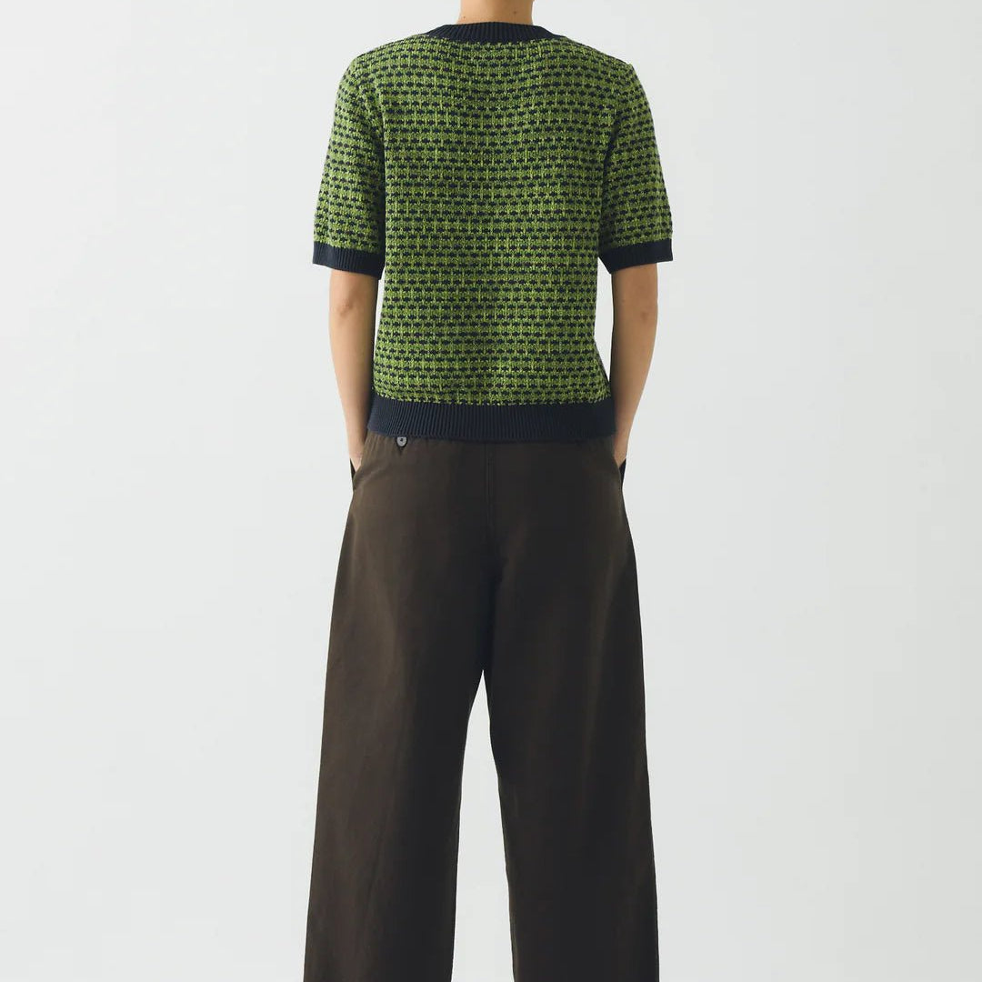 Toast Jacquard Knitted Cotton Top Green Multi - Steranko Clothing Manchester