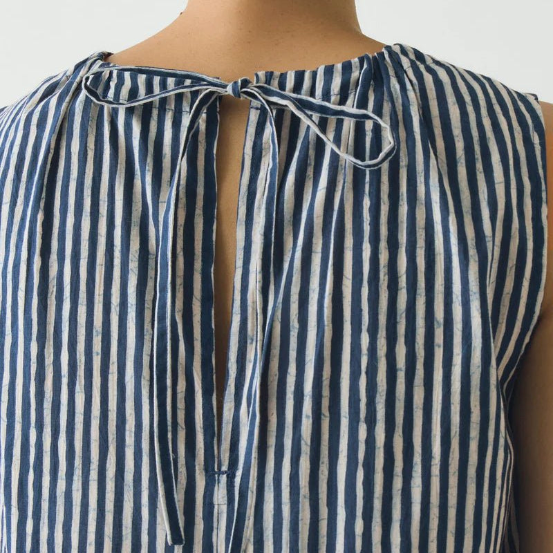 Toast Martha Natural Dye Stripe Cotton Dress Indigo - Steranko Clothing Manchester