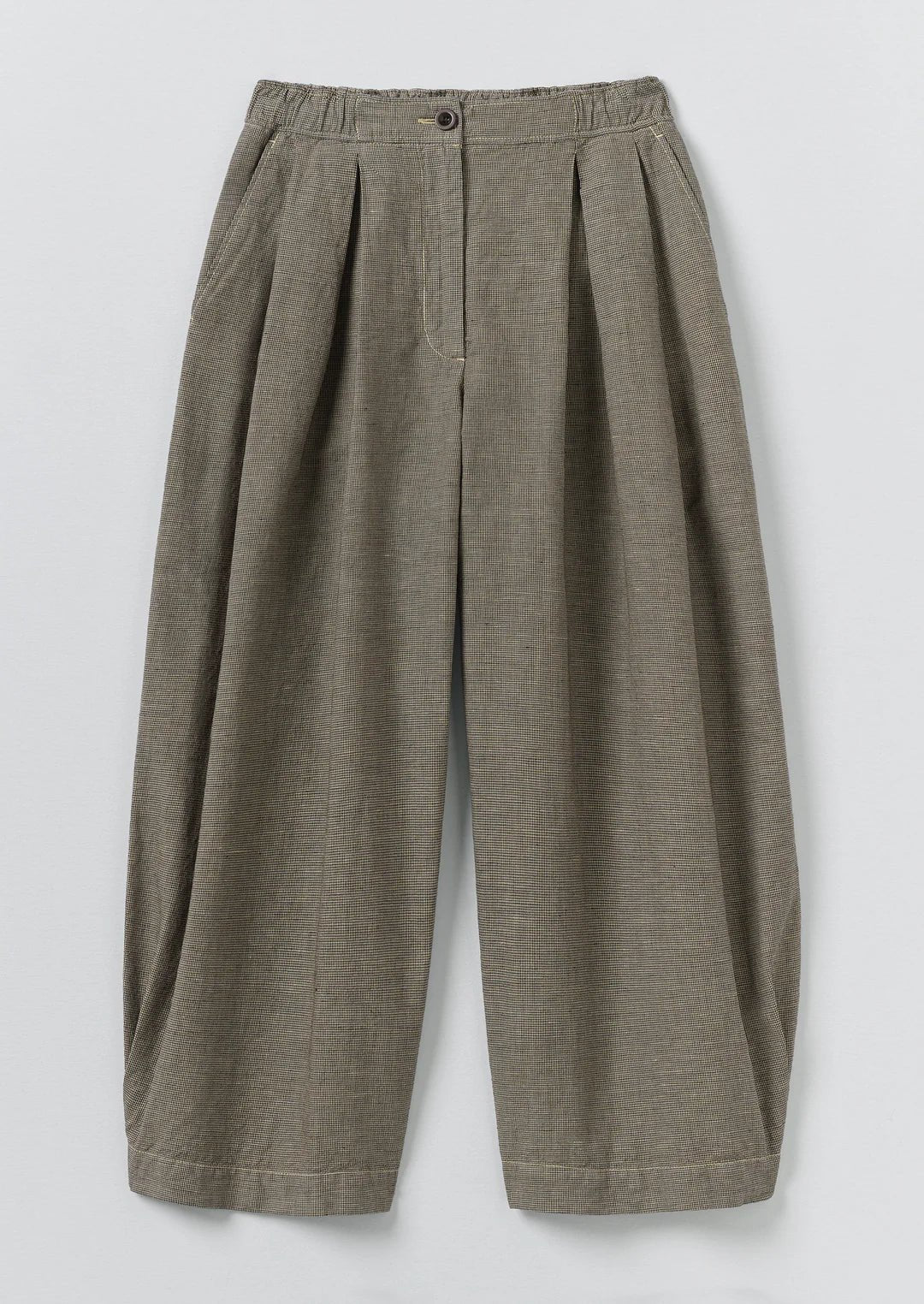 Toast Micro Houndstooth Wide Leg Trousers Vintage White/Black - Steranko Clothing Manchester