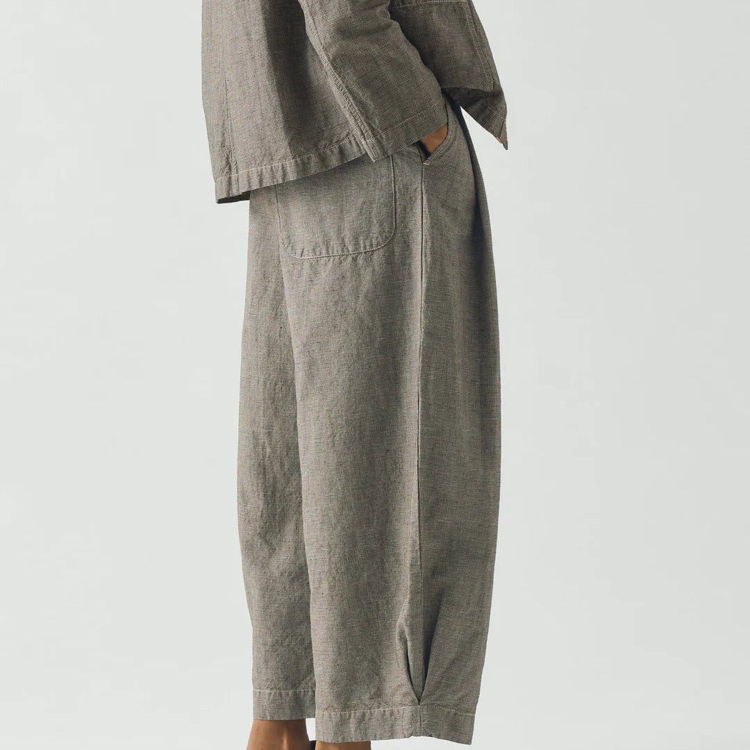 Toast Micro Houndstooth Wide Leg Trousers Vintage White/Black - Steranko Clothing Manchester