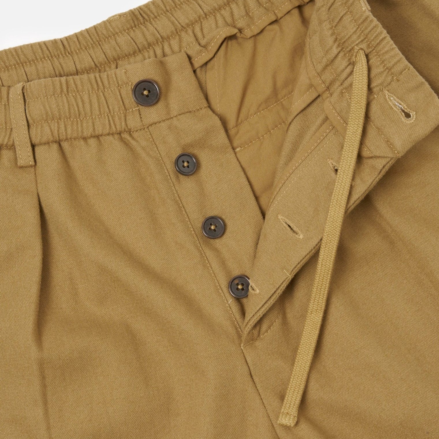Universal Works Brushed Moleskin Pleated Track Pant Sand - Steranko Clothing Manchester