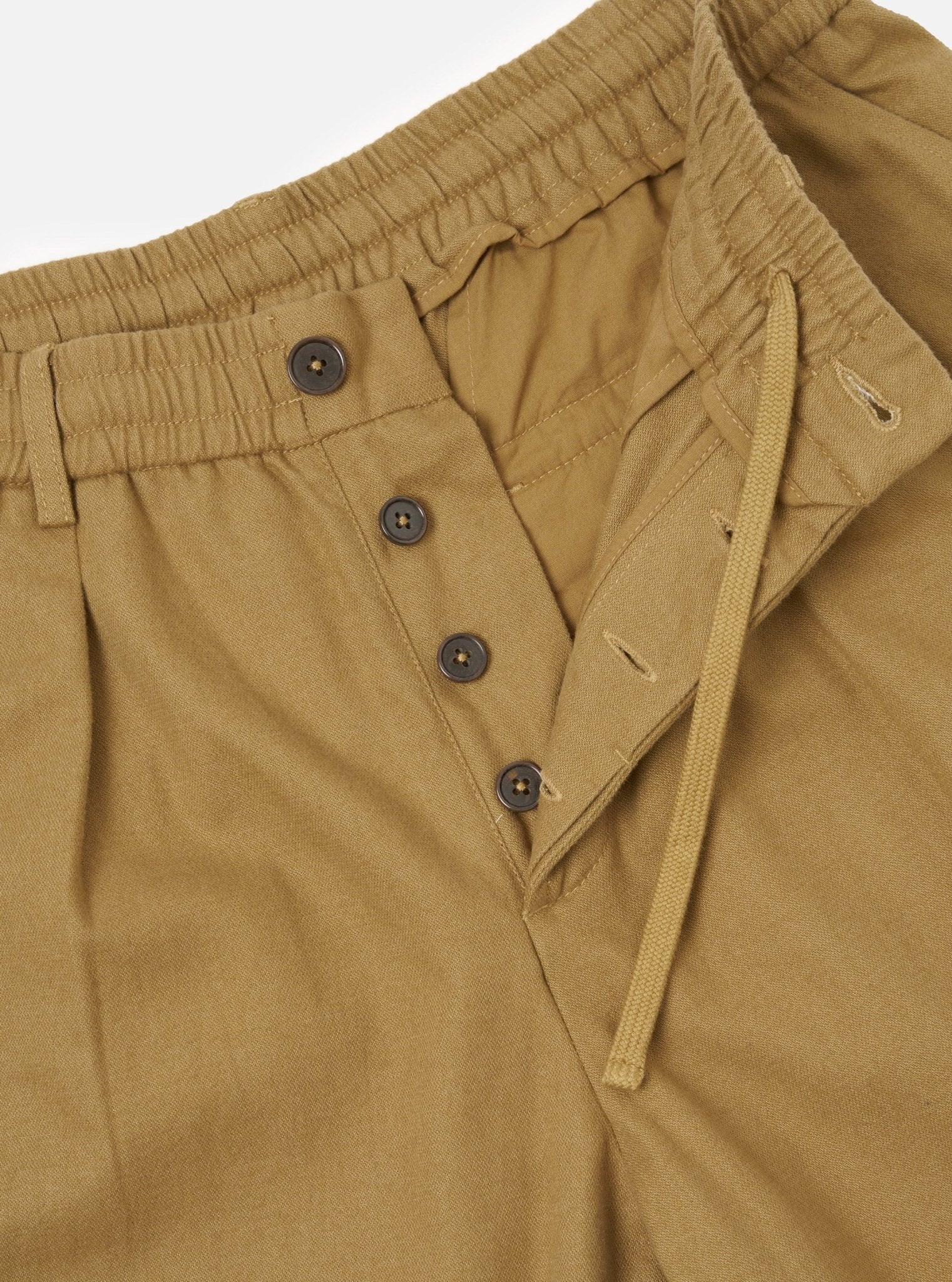Universal Works Brushed Moleskin Pleated Track Pant Sand - Steranko Clothing Manchester