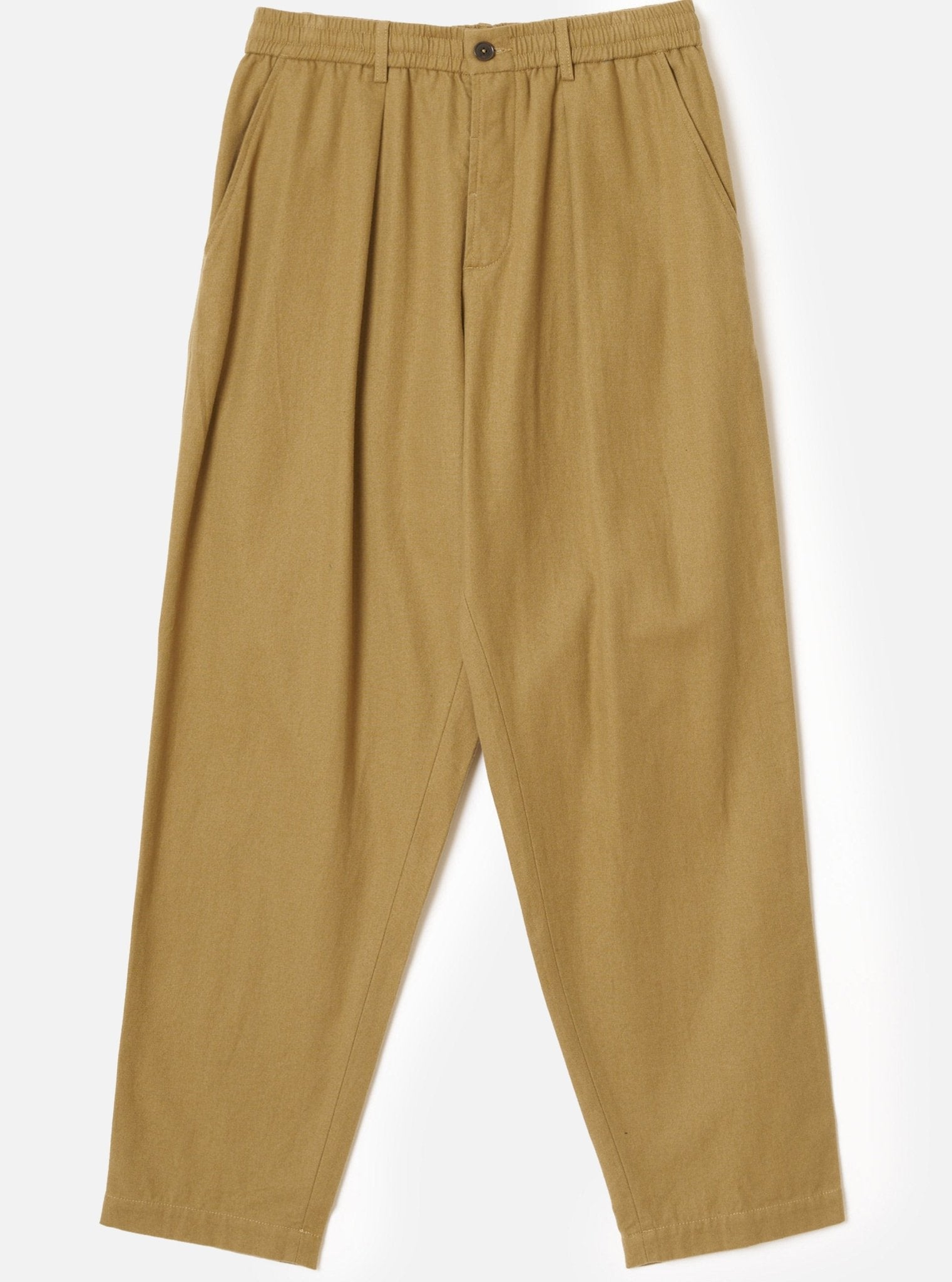 Universal Works Brushed Moleskin Pleated Track Pant Sand - Steranko Clothing Manchester