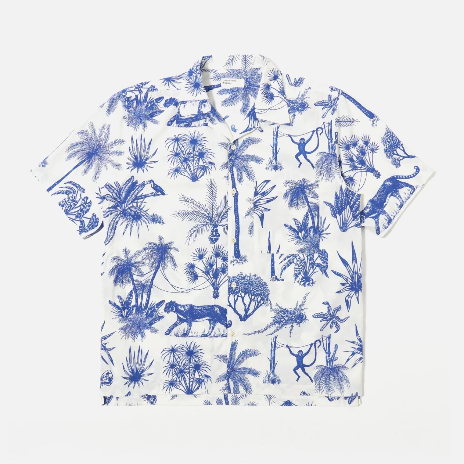 Universal Works Camp Shirt Jungle Toile Poplin White - Steranko Clothing Manchester
