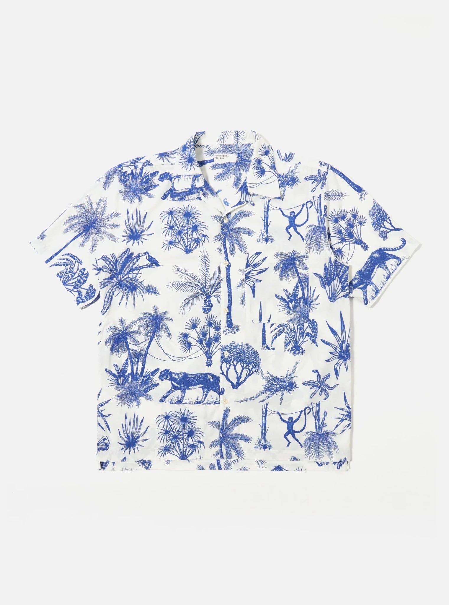 Universal Works Camp Shirt Jungle Toile Poplin White - Steranko Clothing Manchester