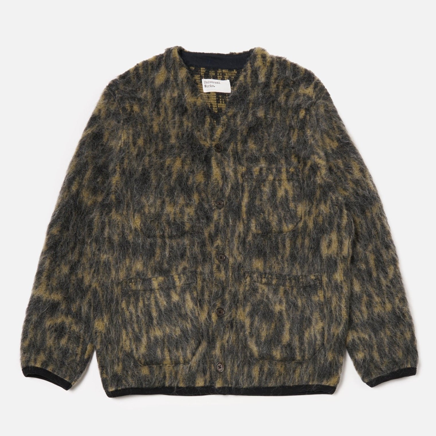 Universal Works Cardigan Dolce Fleece Charcoal - Steranko Clothing Manchester