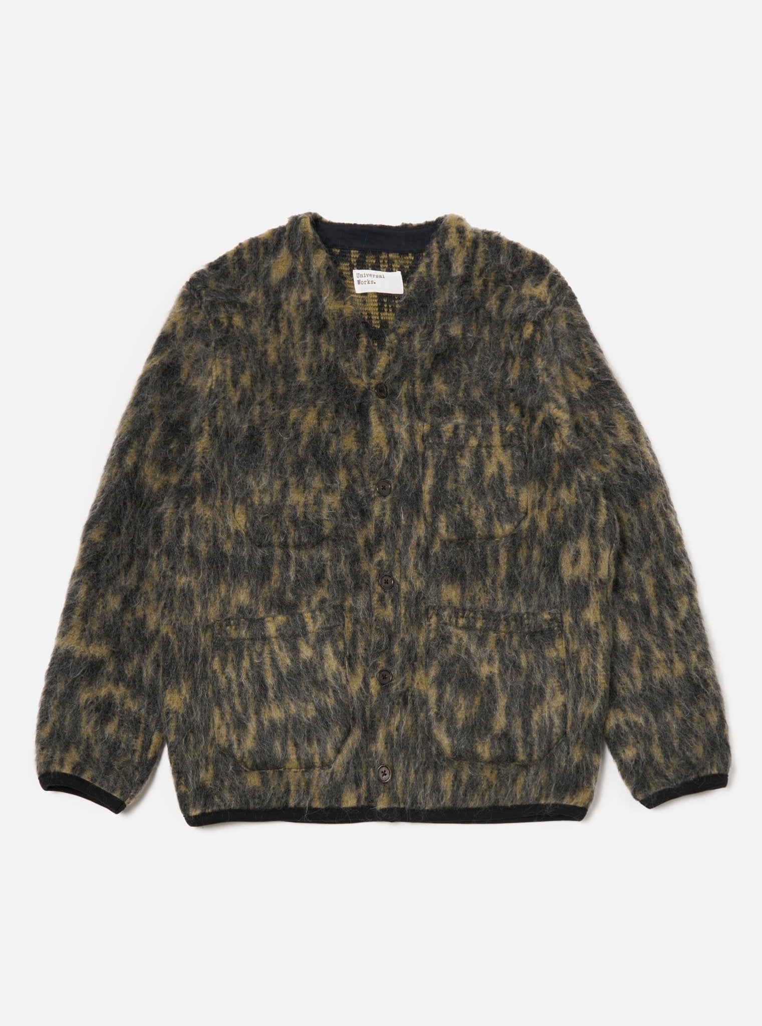 Universal Works Cardigan Dolce Fleece Charcoal - Steranko Clothing Manchester