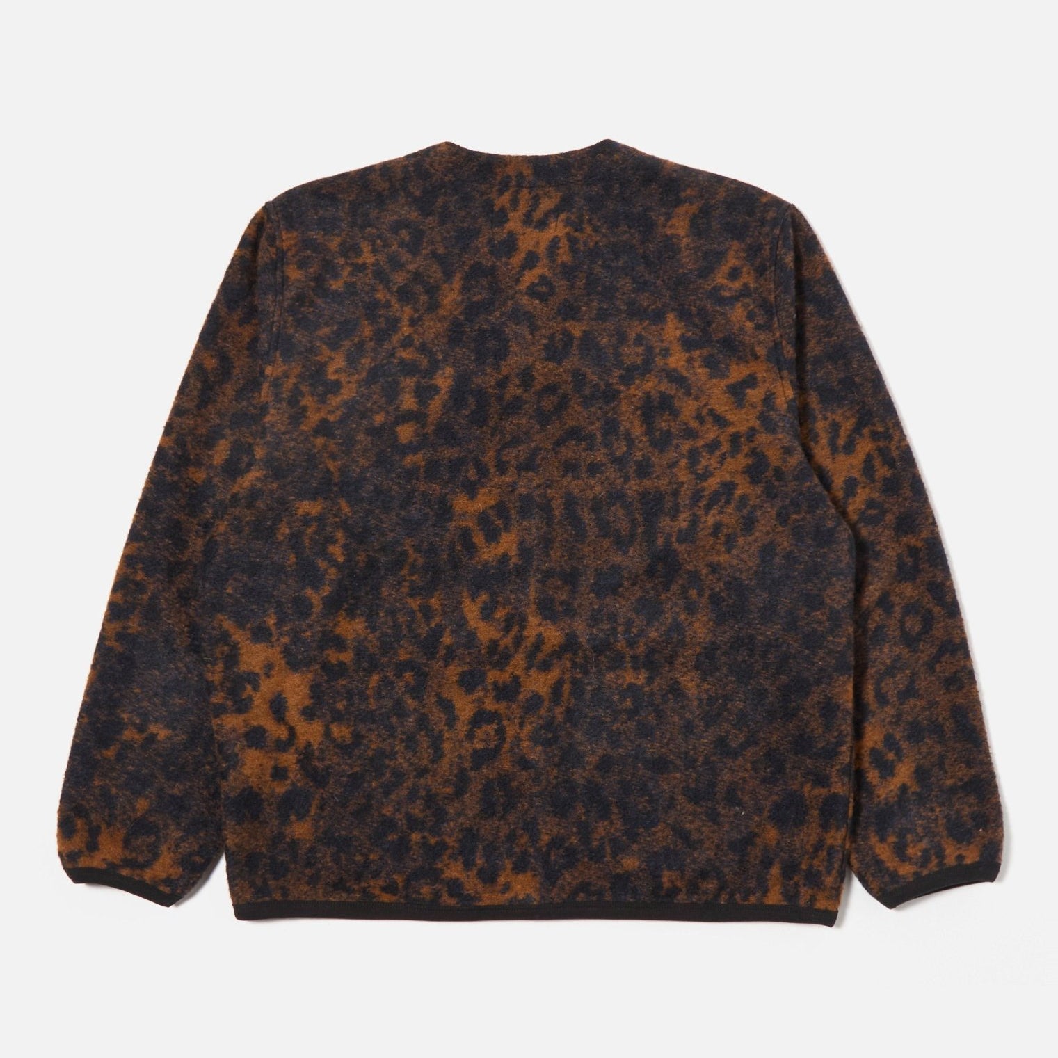 Universal Works Cardigan Night Leopard Dark Navy / Brown - Steranko Clothing Manchester