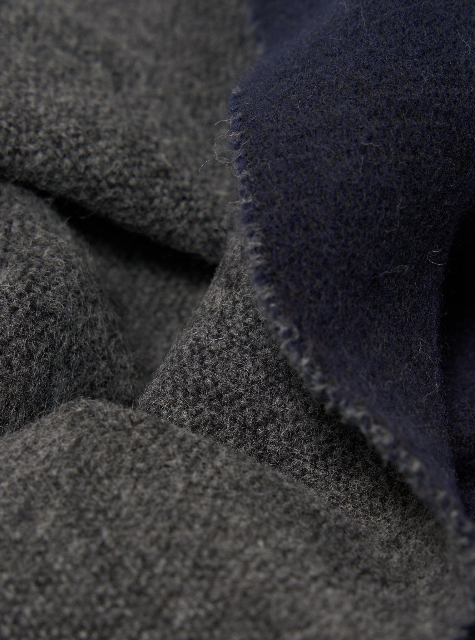 Universal Works Double Sided Scarf Navy / Mid Grey - Steranko Clothing Manchester