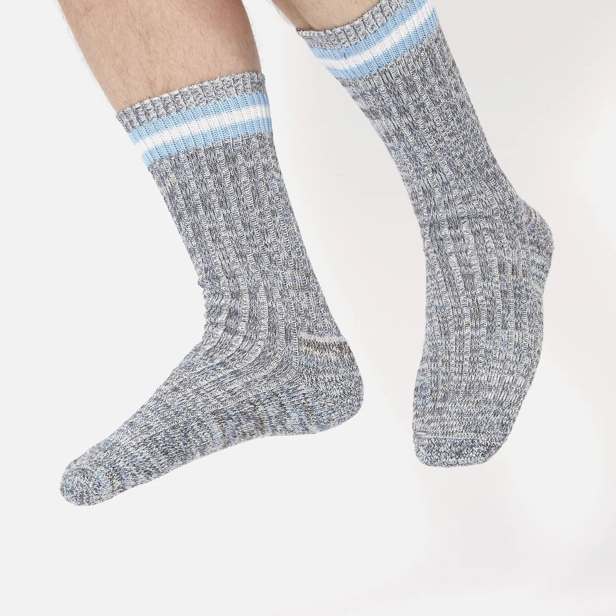 Universal Works Everyday Stripe Sock Cornish Blue - Steranko Clothing Manchester