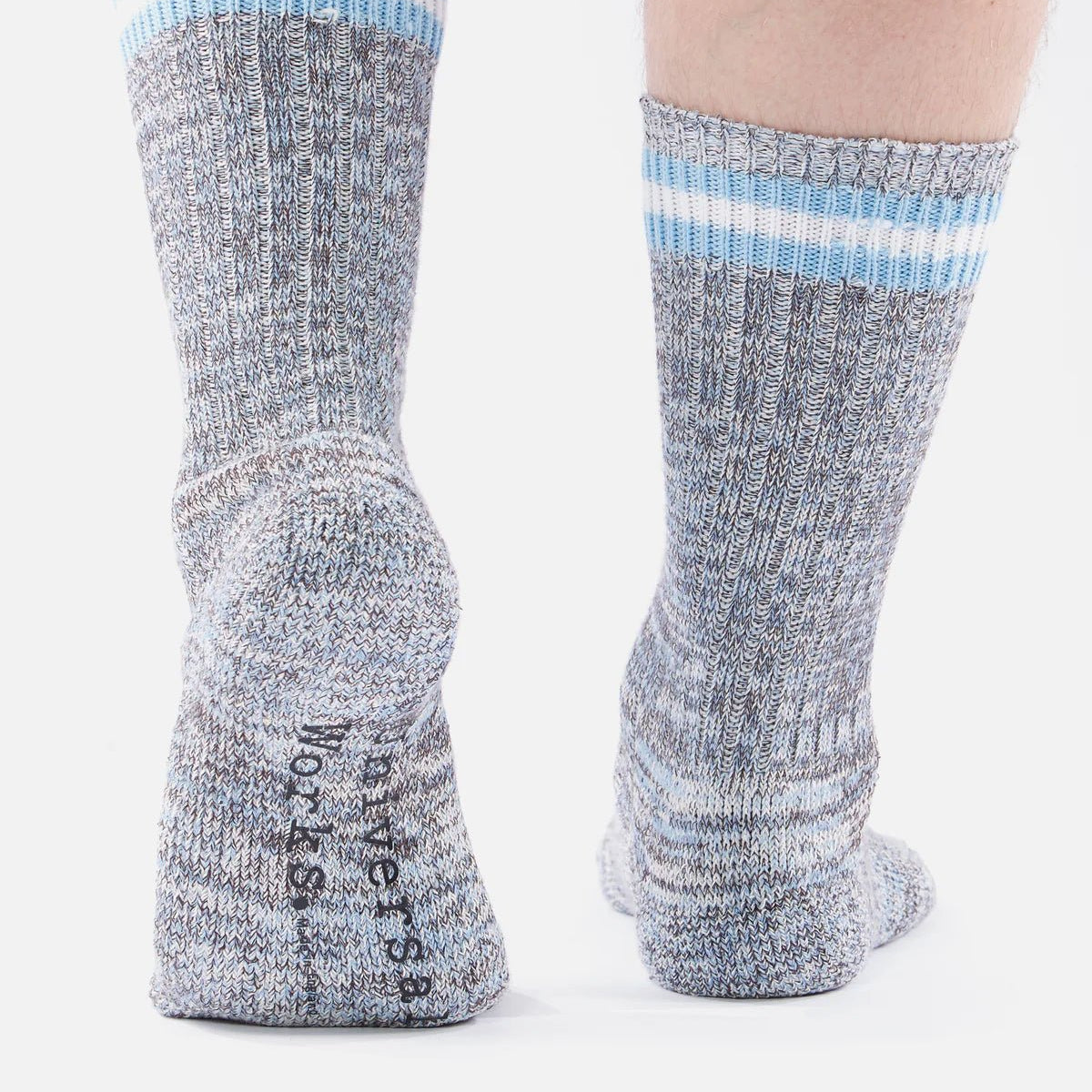 Universal Works Everyday Stripe Sock Cornish Blue - Steranko Clothing Manchester