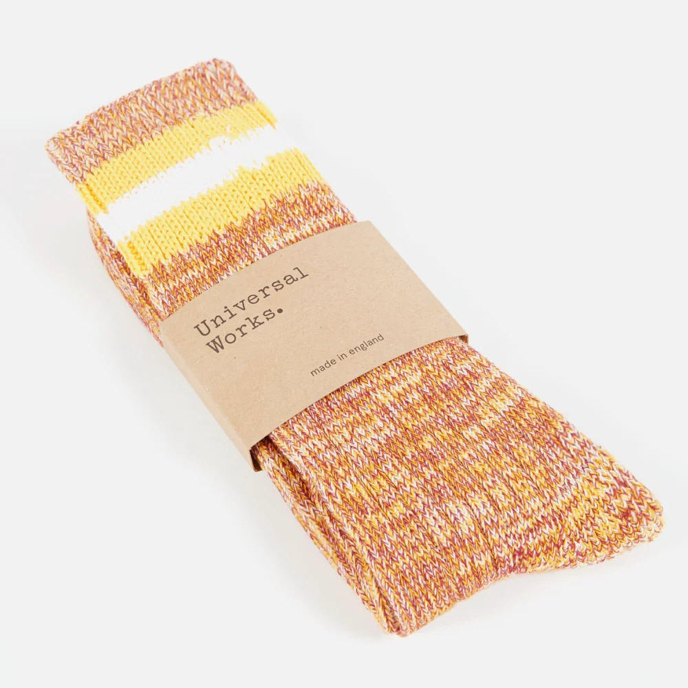 Universal Works Everyday Stripe Sock Yellow - Steranko Clothing Manchester