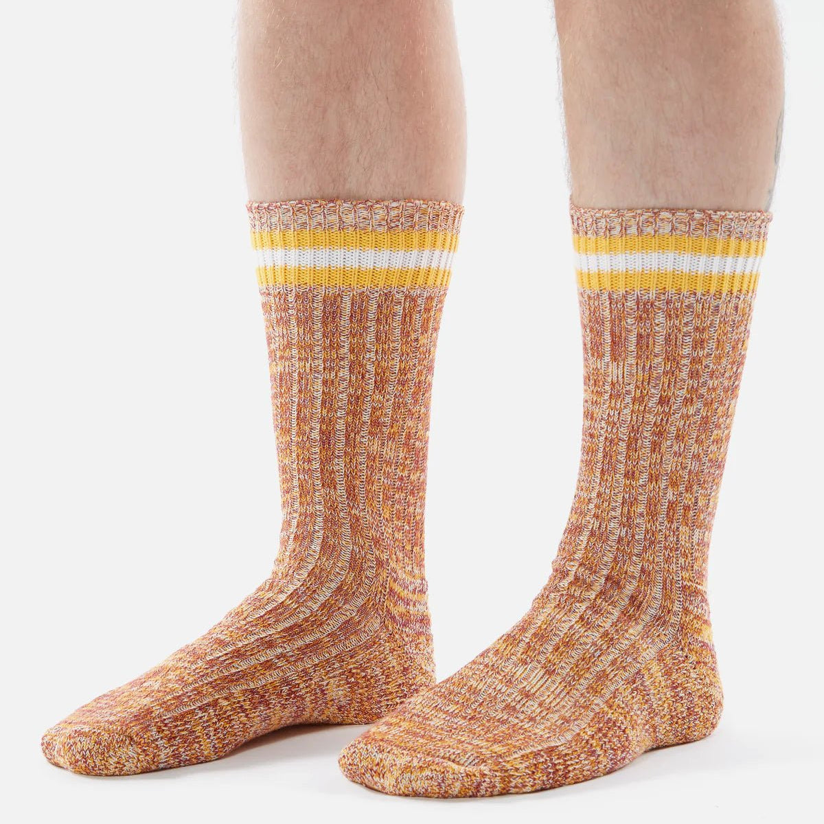 Universal Works Everyday Stripe Sock Yellow - Steranko Clothing Manchester