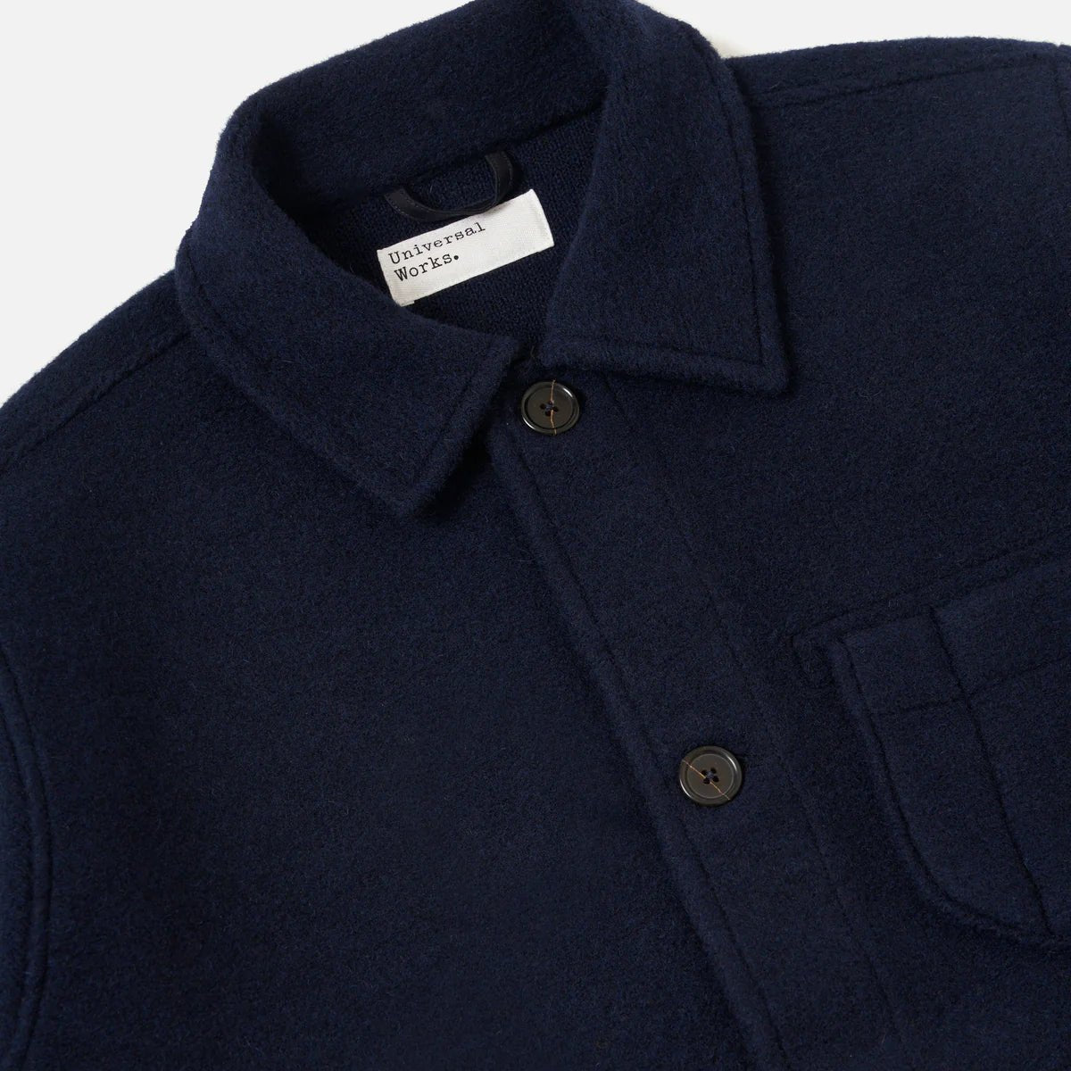 Universal Works Field Jacket Techno Melton Plain Navy - Steranko Clothing Manchester