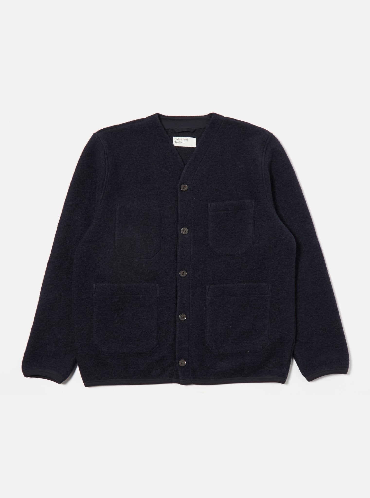 Universal Works Field Jacket Wool Fleece Navy - Steranko Clothing Manchester